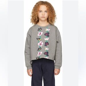 Marni Kids Flowers Sweatshirt Cropped Crewneck Grey